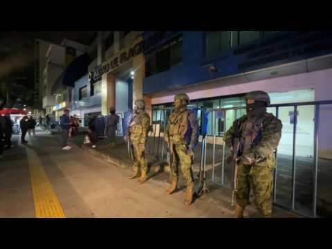 Images outside Ecuadorian Prosecutor General's office after ex-VP's arrest