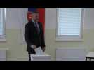 Slovakia's Peter Pellegrini votes in the second round of the presidential election