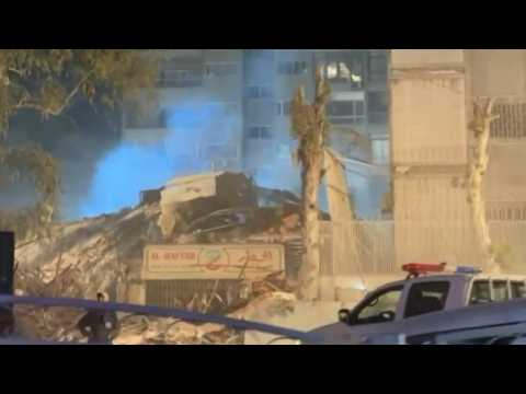 Smouldering debris at site of deadly Israeli strikes on Iran consulate