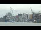 Demolition crews work on collapsed Baltimore bridge after ship collision