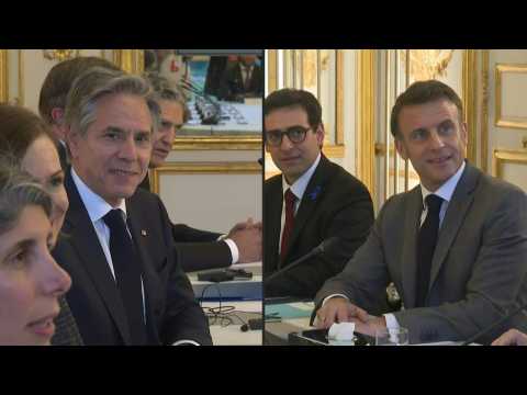 Blinken and Macron meet at the Elysee Palace in Paris