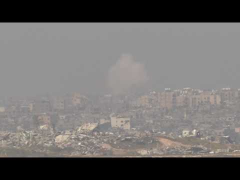 Smoke rises from northern Gaza, seen from Israel