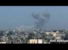 Smoke rises following Israeil airstrike on Khan Yunis