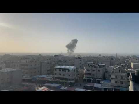 Smoke rises over Rafah, following air strikes