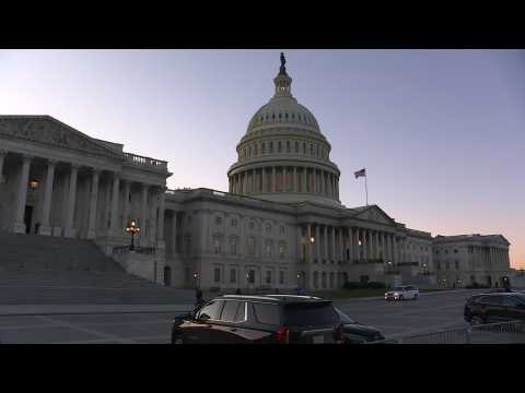 Sunset over the US Capitol ahead of Biden's State of the Union address