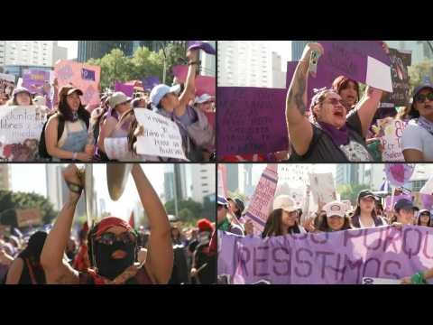 Thousands continue to march in Mexico City on International Women's Day