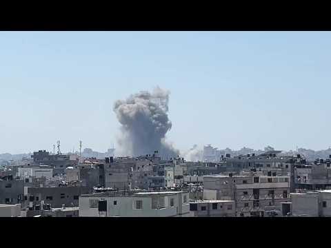 Plume of smoke rises over Jabalia in northern Gaza