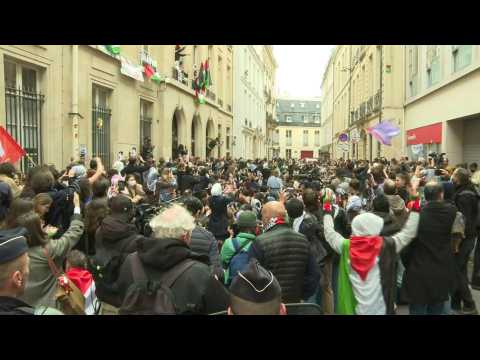 Riot police surrounds pro-Palestinian protests at Sciences Po Paris