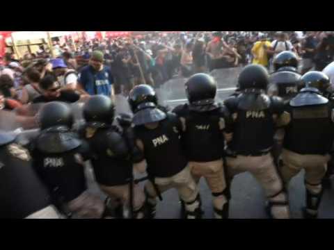 Police use teargas to disperse protesters outside Argentina's Congress