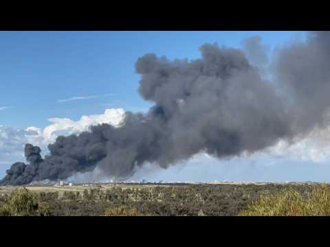 Smoke rises in the southern Gaza Strip seen from the Israel-Gaza border