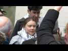 Climate activist Greta Thunberg arrives at London court