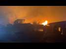 Firefighters at scene of huge blaze in Kenyan capital