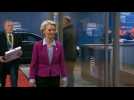 European leaders arrive at summit on Ukraine aid