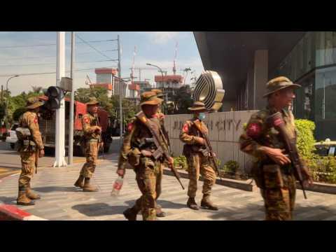Heavy military presence in Yangon on third anniversay of Myanmar coup