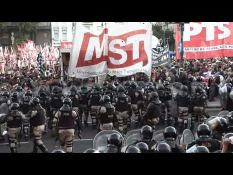 Police face protesters outside Argentine Congress after Milei's reforms clear initial hurdle