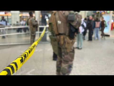 Images from the Gare de Lyon in Paris after a stabbing attack that left several people injured