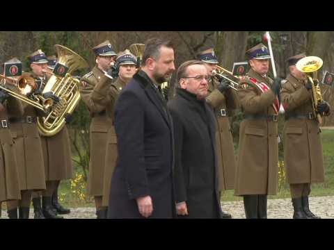German Defence Minister Pistorius greeted by Polish counterpart Kosiniak-Kamysz