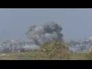 Plumes of smoke rise from Gaza, as seen from Israel