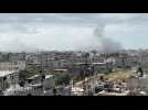Smoke rises after Israeli strike in Gaza City