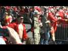 Fans cheer Mahomes, Kelce and the rest of Kansas City Chiefs at the Super Bowl victory parade