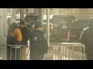 Images of what appears to be Trump's motorcade arriving at New York courthouse