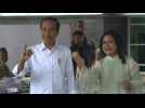 Indonesian President Joko Widodo casts his vote in Jakarta