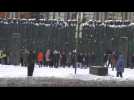 Navalny mourners lay flowers at Moscow monument to Soviet victims