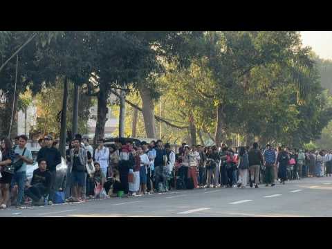 Thousands seek to quit Myanmar after military service announcement