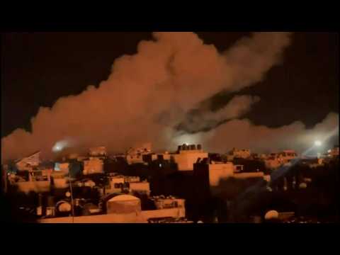 Smoke billows following air strikes on Rafah during Israeli operation to release hostages