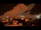 Smoke billows following air strikes on Rafah during Israeli operation to release hostages