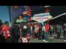 Fans arrive at Vegas' Allegiant Stadium for Super Bowl
