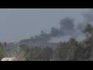 Smoke rises over Rafah, seen from Israel