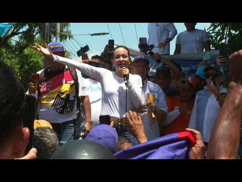 Venezuelan opposition leader Machado holds rally ahead of presidential election
