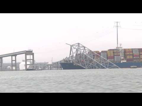 Baltimore Key Bridge a day after ship collision