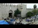 Muslims worshipper head to Al-Aqsa Mosque for Friday prayers