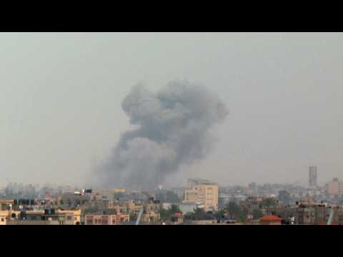 Smoke rises after strikes on Rafah, southern Gaza