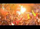 Senegal presidential election : crowd of supporters outside Sonko's home