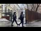 Security outside Moscow court where concert attack suspects going on trial