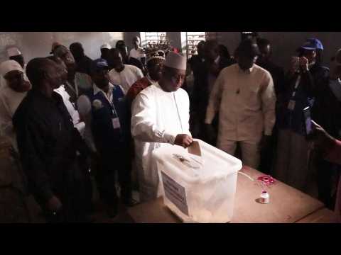 Senegal's outgoing President Macky Sall casts his ballot
