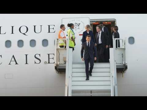 French President Emmanuel Macron arrives in French Guiana for a two-day visit