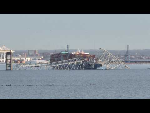 Images of the collapsed Baltimore bridge