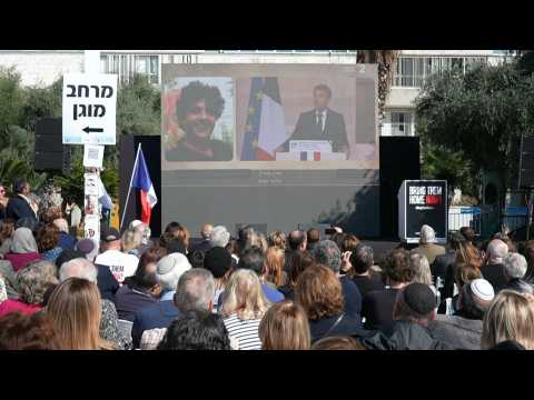 Israelis in Tel-Aviv watch French October 7th ceremony