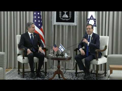 US Secretary of State Antony Blinken meets Israeli president Isaac Herzog