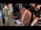 Former Pakistan PM Sharif arrives at polling station in Lahore