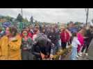 Crowd gathers outside police station where ex-Chile President Pinera's body is being kept