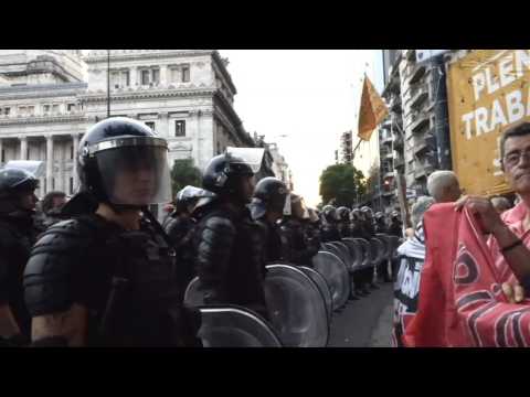 Protest outside Argentina's Congress as lower house debates Milei's reform package