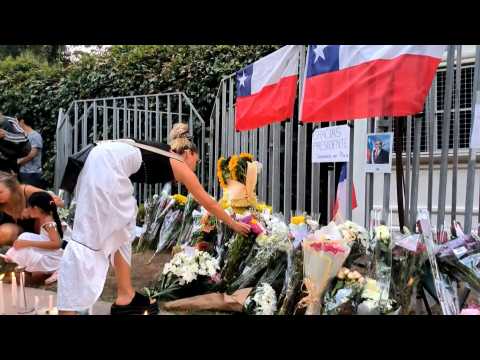 People mourn outside home of former president Pinera after death in helicopter crash
