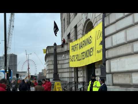 Climate activists stage demo at Unilever HQ in London ahead of company's profits announcement