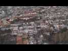 Aerial: Aftermath of deadly wildfire in Chile