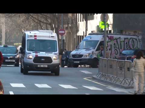 Vans arrive at Barcelona court as footballer Dani Alves rape trial begins